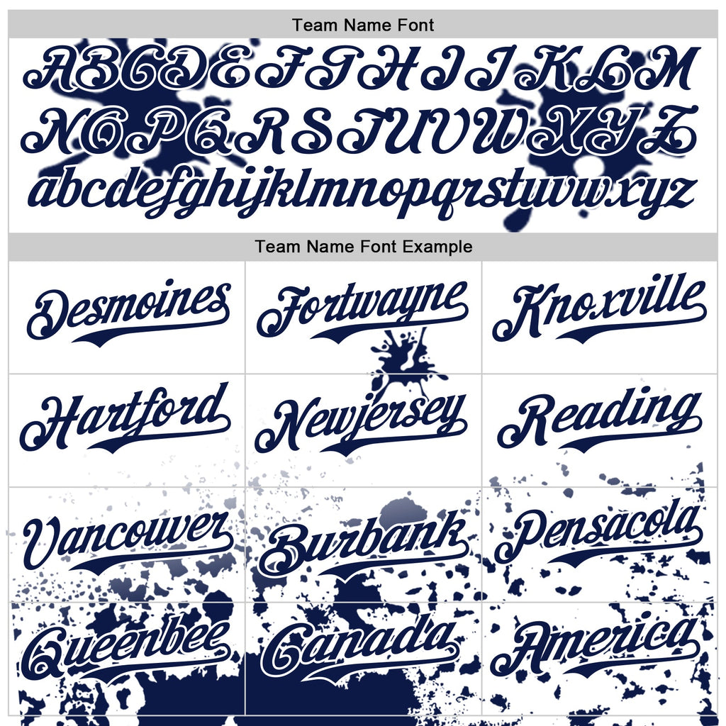 Custom White Navy-Pink Splatter Camo Two Tone Authentic Baseball Jersey