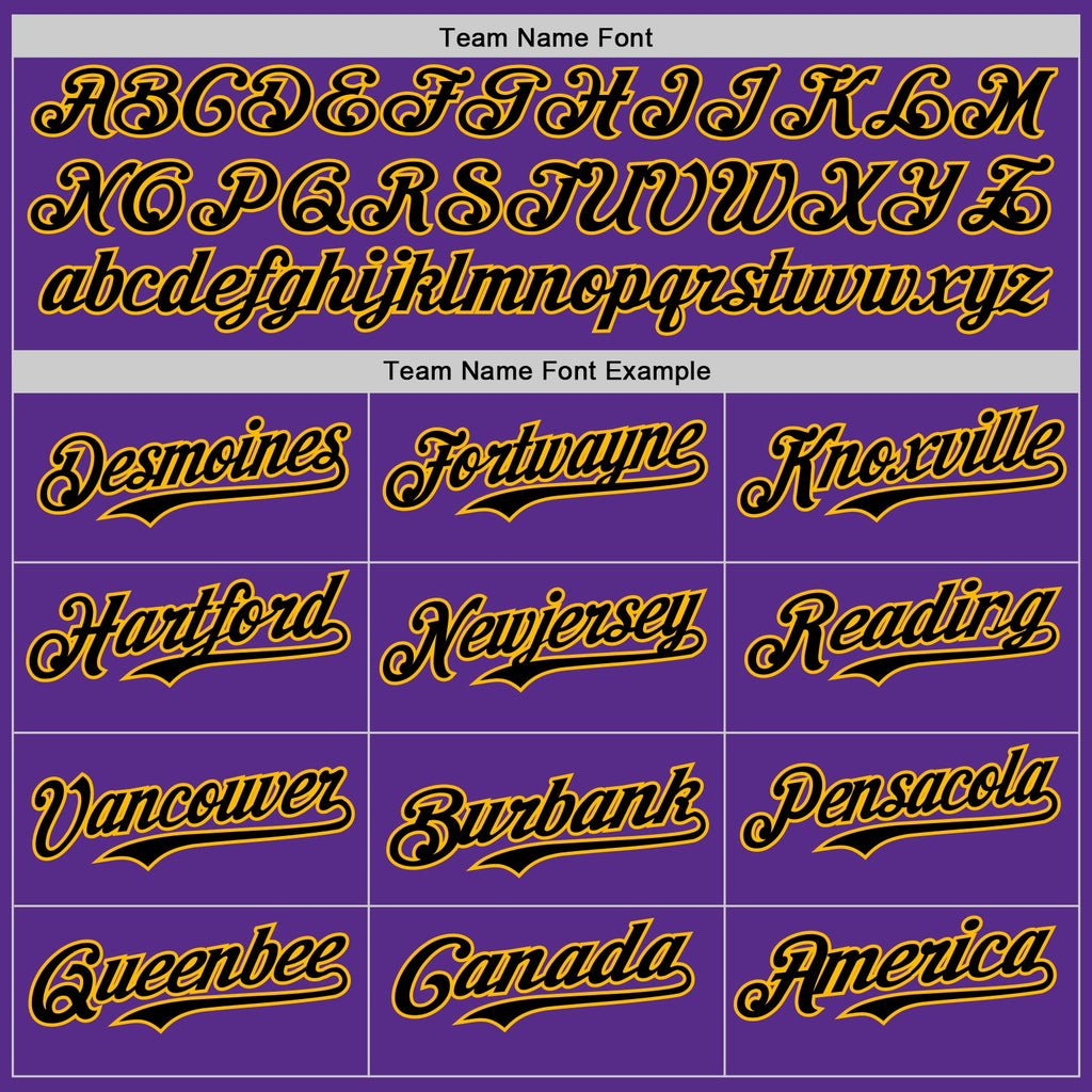 Custom Purple Black-Gold Digital Camo Two Tone Authentic Baseball Jersey