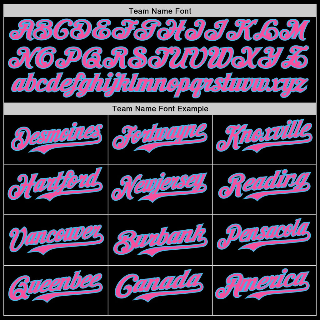 Custom Black Pink Sky Blue-White Digital Camo Two Tone Authentic Baseball Jersey
