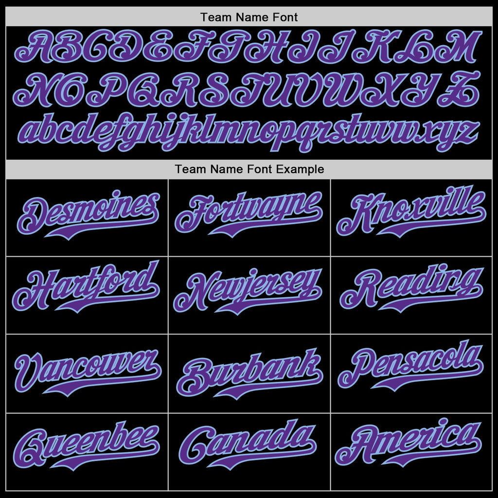 Custom Black Purple Light Blue-Gold Digital Camo Two Tone Authentic Baseball Jersey