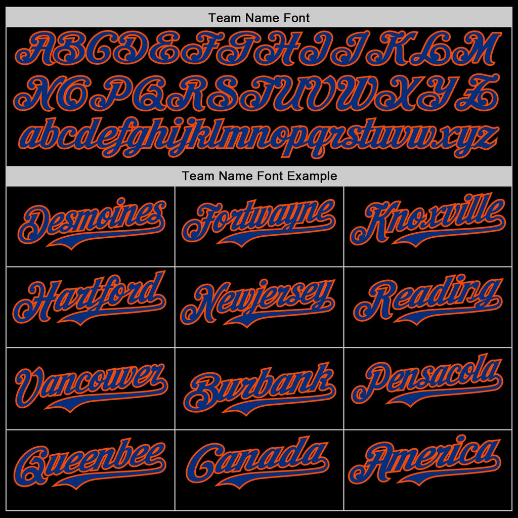 Custom Black Royal Orange-White Digital Camo Two Tone Authentic Baseball Jersey