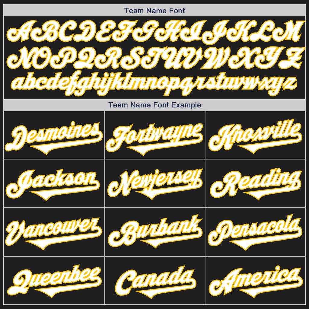 Custom Black White Royal-Yellow Two Tone Authentic Baseball Jersey