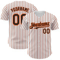 Custom White (Black Orange Pinstripe) Orange-Black Authentic Baseball Jersey