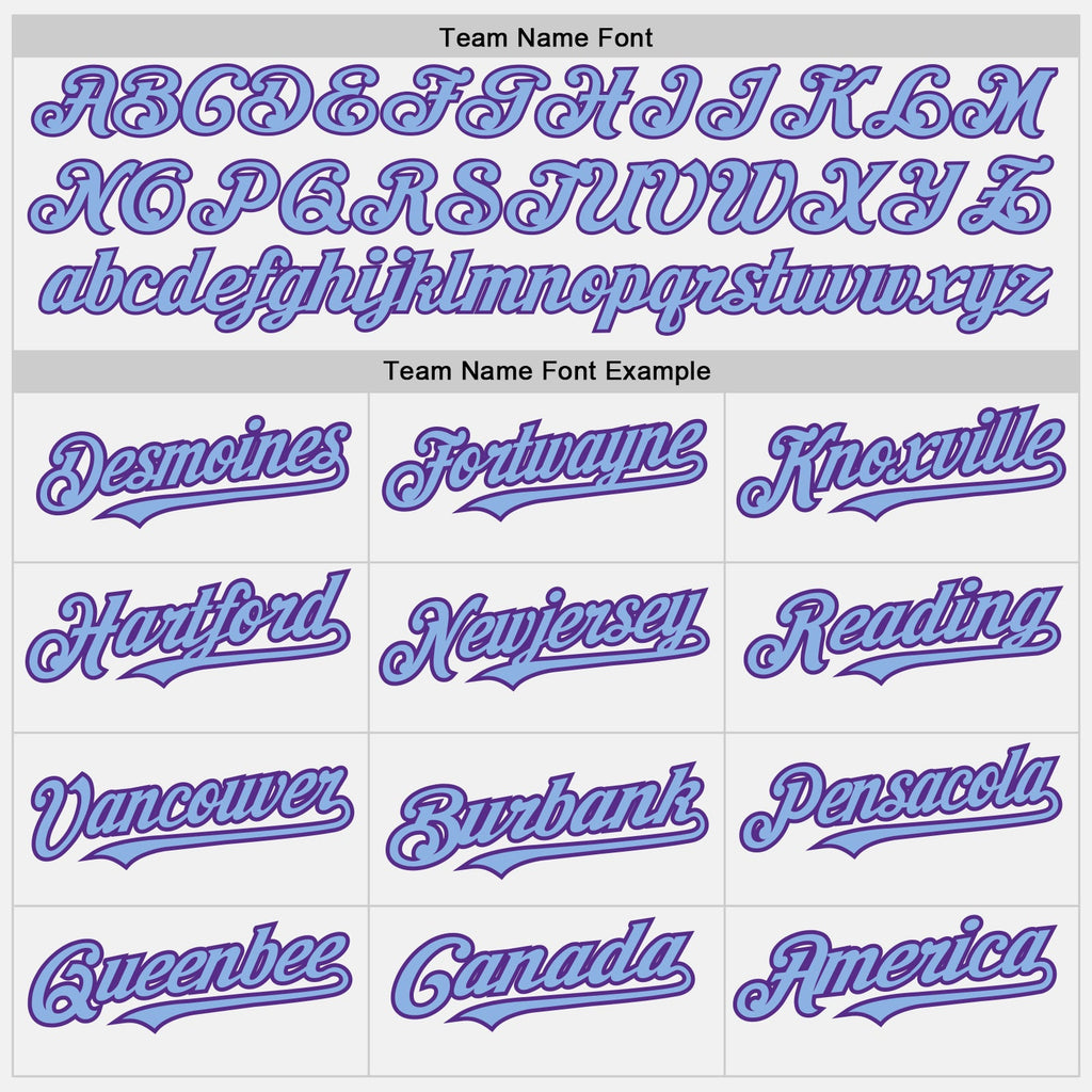 Custom White (Purple Light Blue Pinstripe) Purple-Light Blue Authentic Baseball Jersey