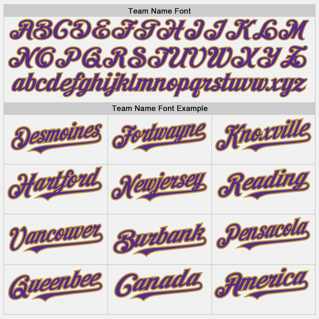 Custom White (Purple Old Gold Pinstripe) Purple-Old Gold Authentic Baseball Jersey