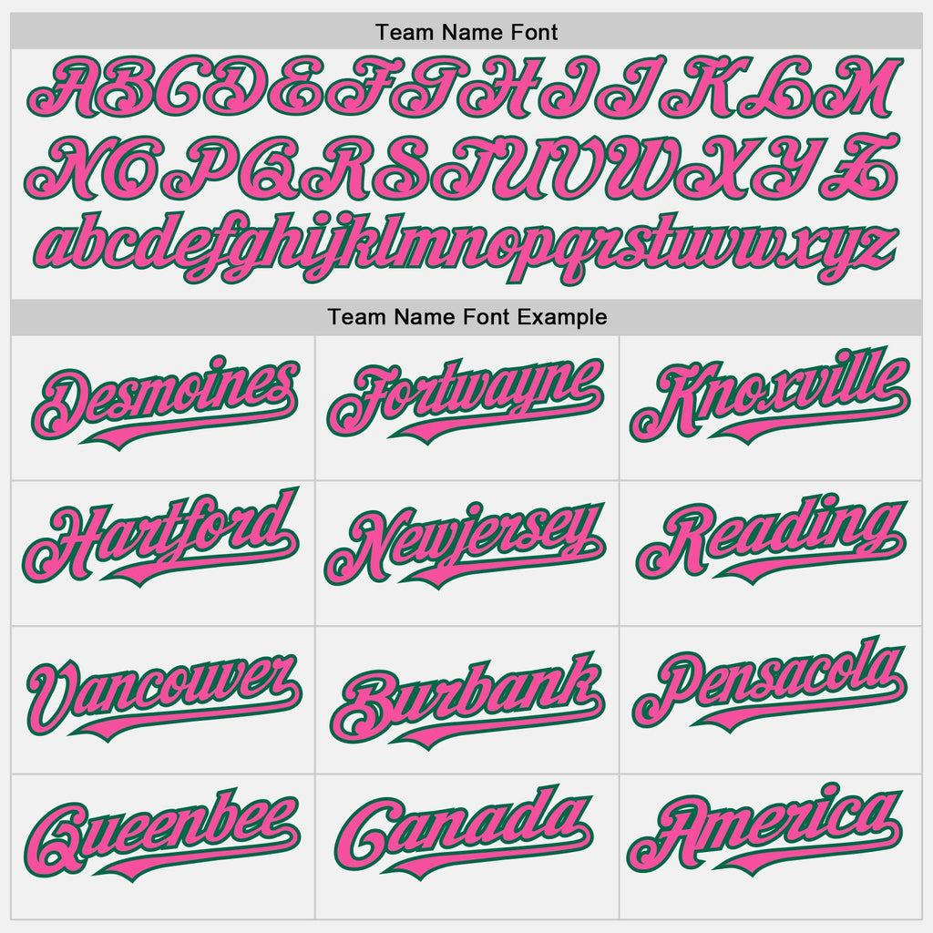 Custom White (Kelly Green Pink Pinstripe) Pink-Kelly Green Authentic Baseball Jersey