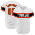 Custom White Orange-Black Authentic Baseball Jersey