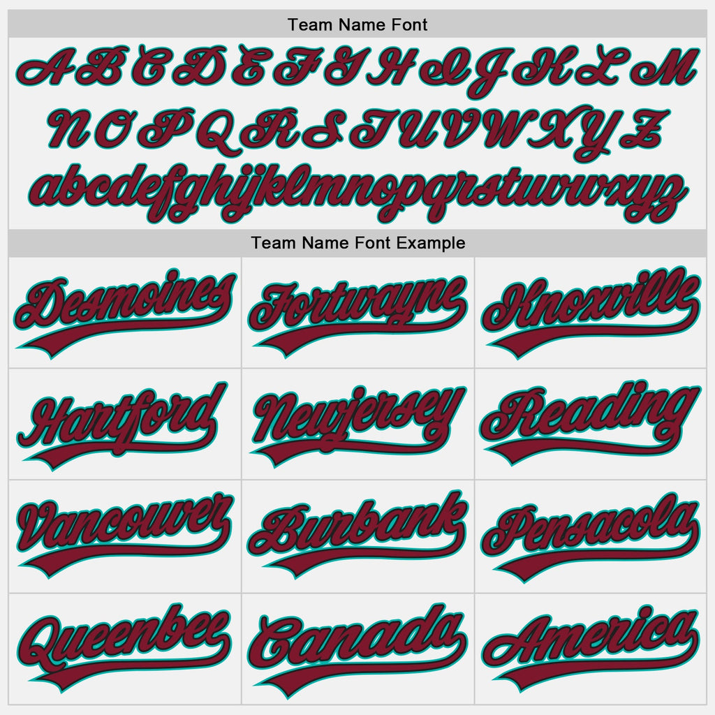 Custom White Crimson Black-Aqua Authentic Baseball Jersey