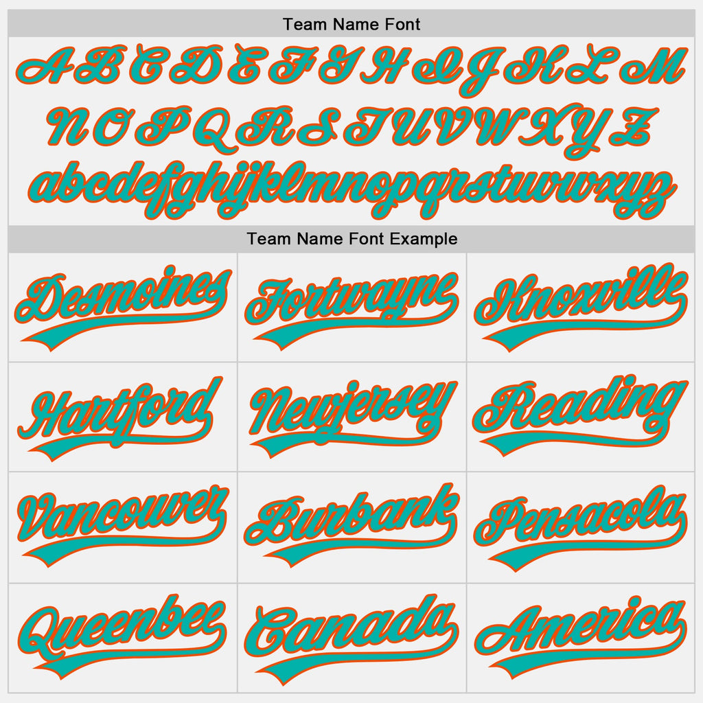 Custom White Aqua-Orange Authentic Baseball Jersey
