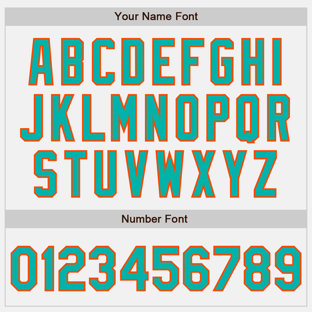 Custom White Aqua-Orange Authentic Baseball Jersey