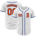 Custom White Orange-Royal Authentic Baseball Jersey