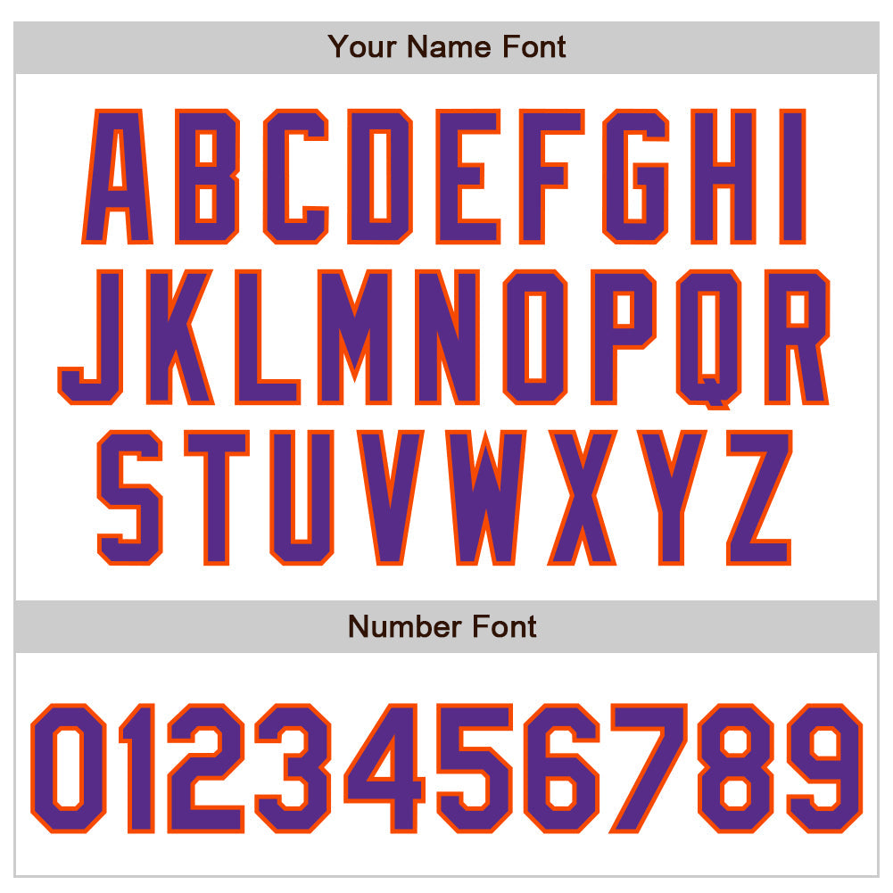 Custom White Purple-Orange Authentic Baseball Jersey