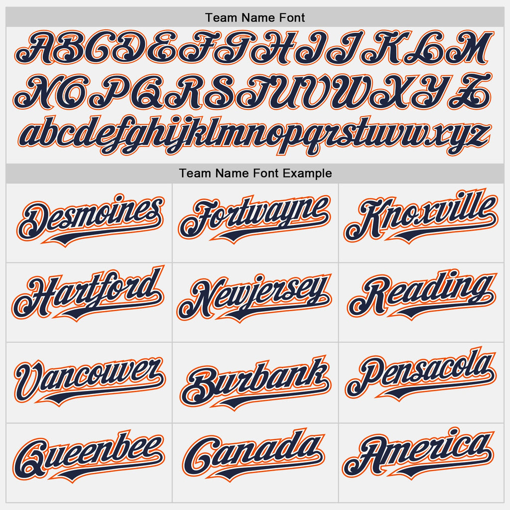 Custom White Orange-Navy Authentic Baseball Jersey