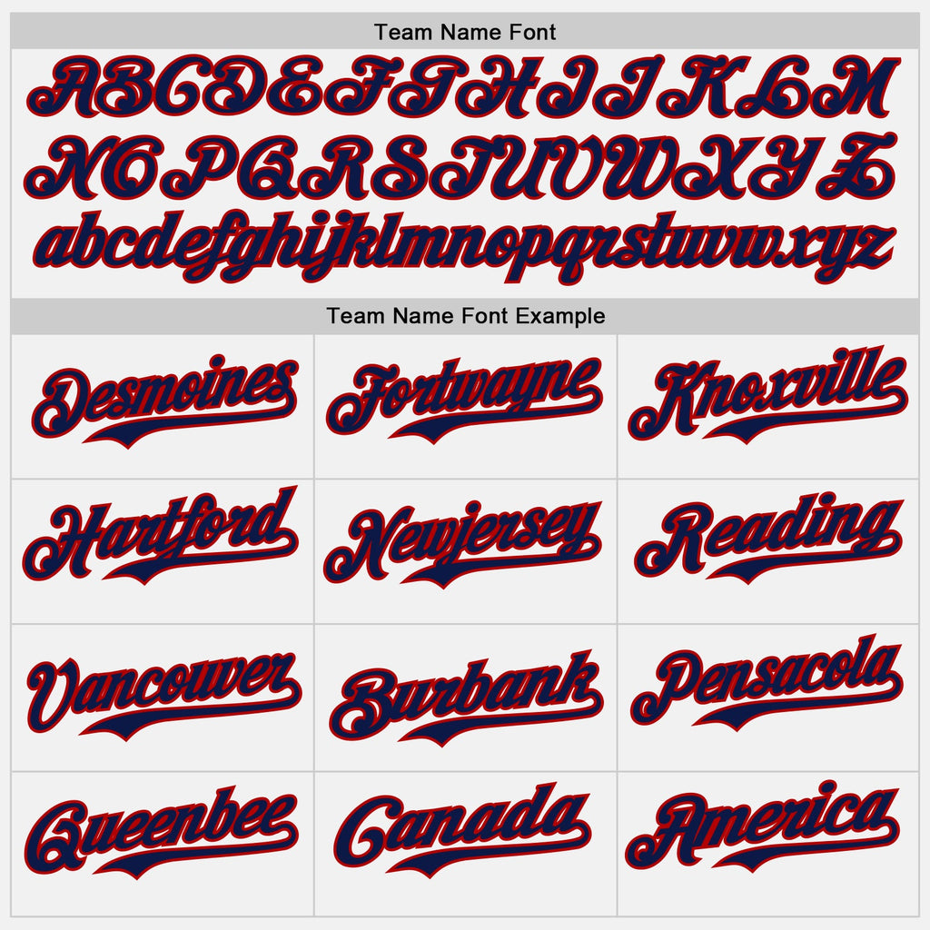 Custom White Navy-Red Authentic Baseball Jersey