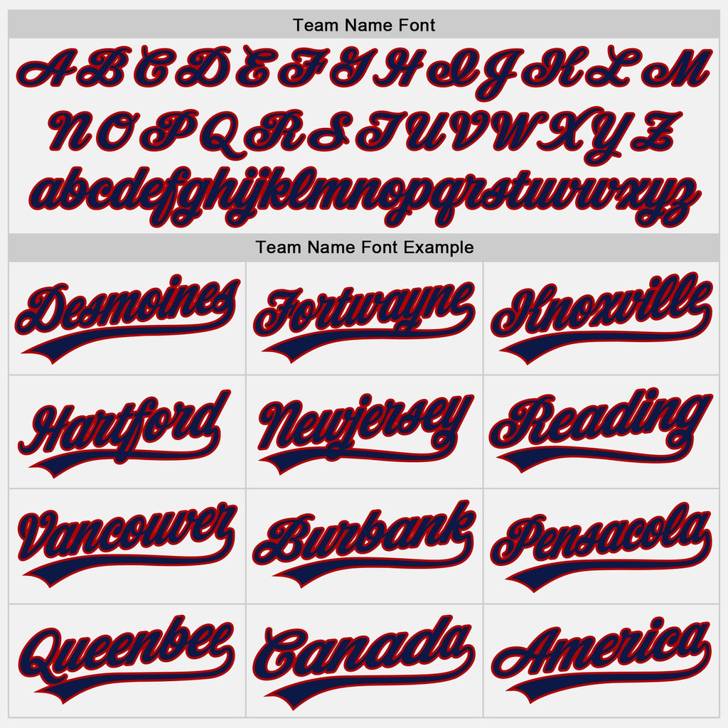 Custom White Navy-Red Authentic Baseball Jersey