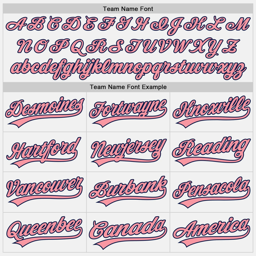 Custom White Medium Pink-Navy Authentic Baseball Jersey