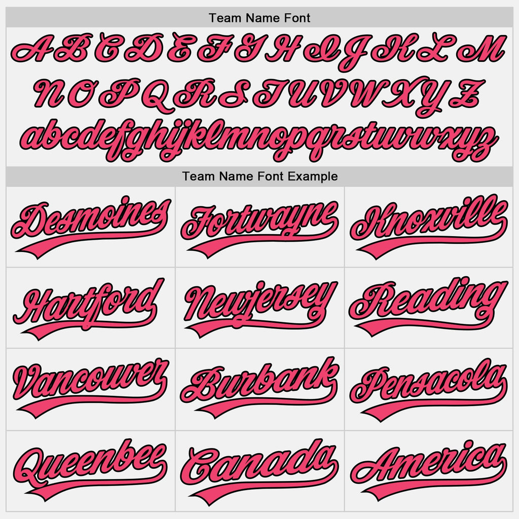Custom White Neon Pink-Black Authentic Baseball Jersey