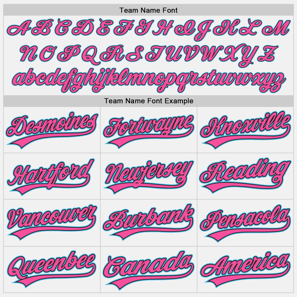 Custom White Sky Blue Black-Pink Authentic Baseball Jersey