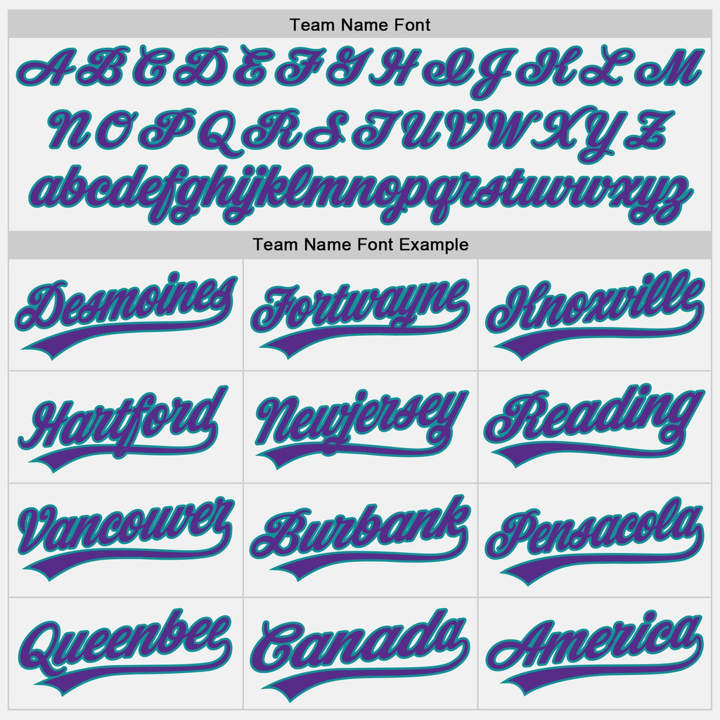 Custom White Purple-Teal Authentic Baseball Jersey