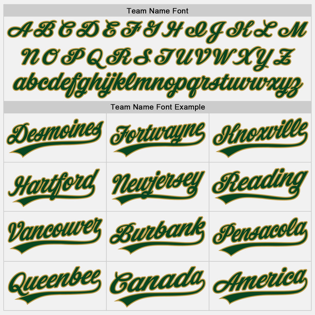 Custom White Green-Old Gold Authentic Baseball Jersey