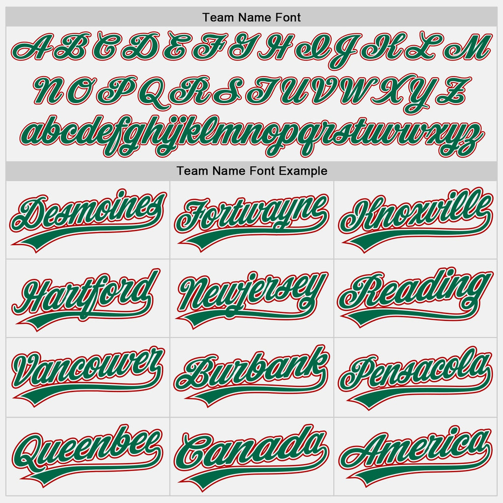 Custom White Kelly Green-Red Authentic Baseball Jersey
