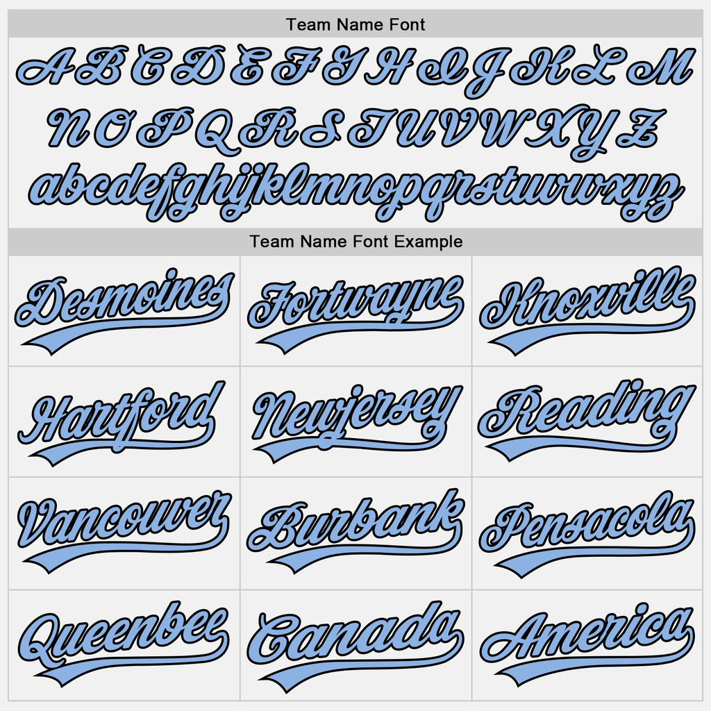 Custom White Light Blue-Black Authentic Baseball Jersey