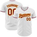 Custom White Crimson-Gold Authentic Baseball Jersey