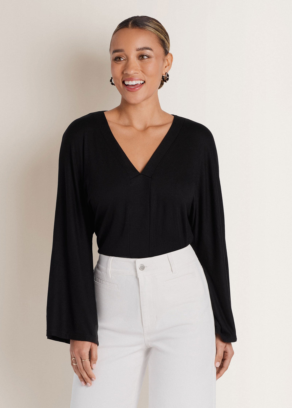Banded Hem Top - Jet Black