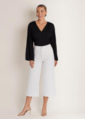 Sofia Wide Leg Crop Jean - White Denim