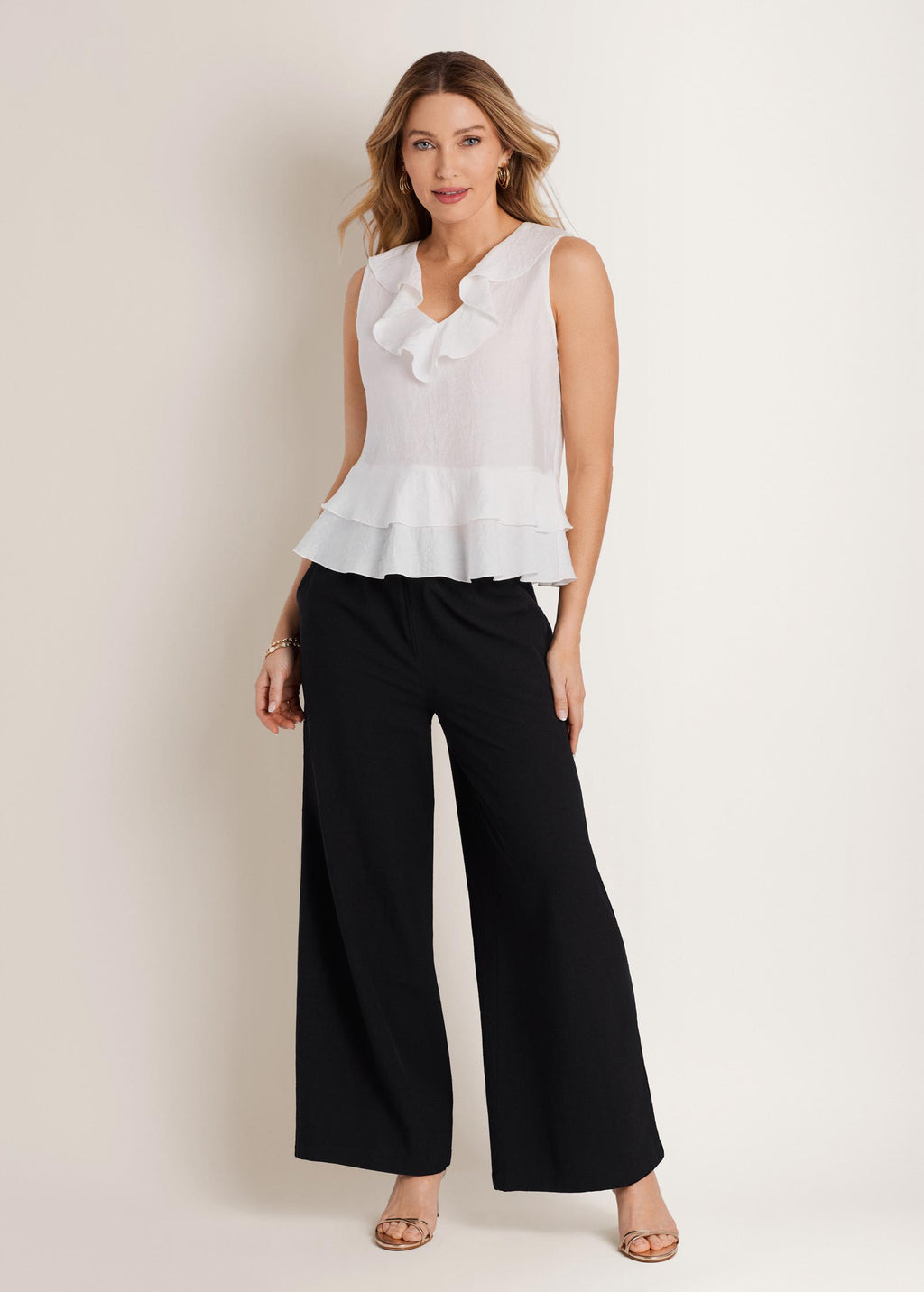 Wide Leg Linen Pant - Jet Black