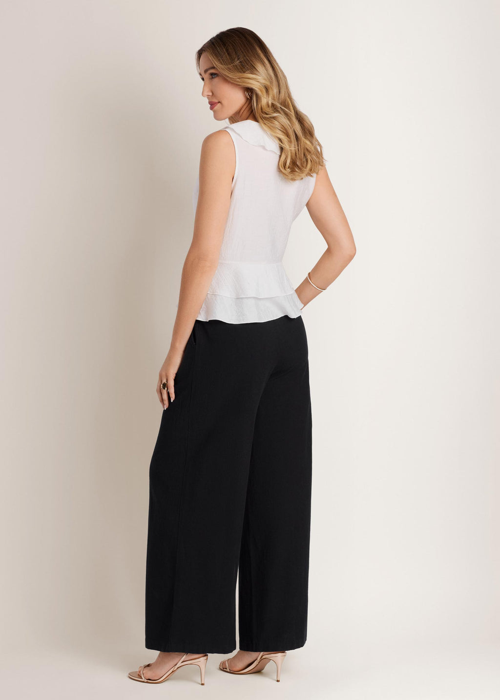 Wide Leg Linen Pant - Jet Black