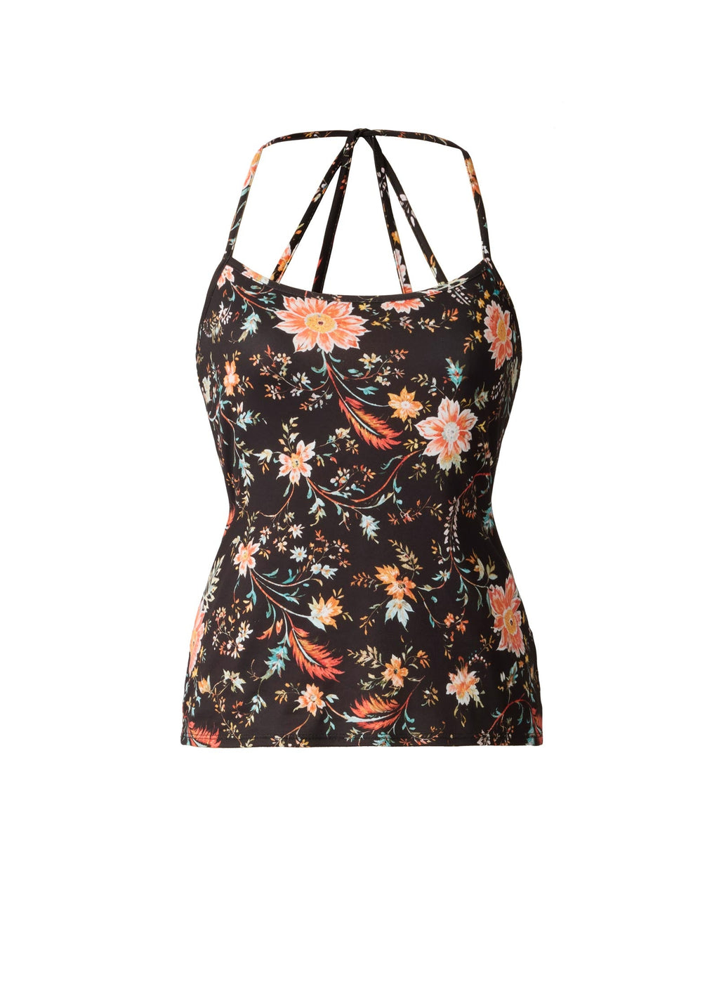Back Detail Printed Tank - Black Multi