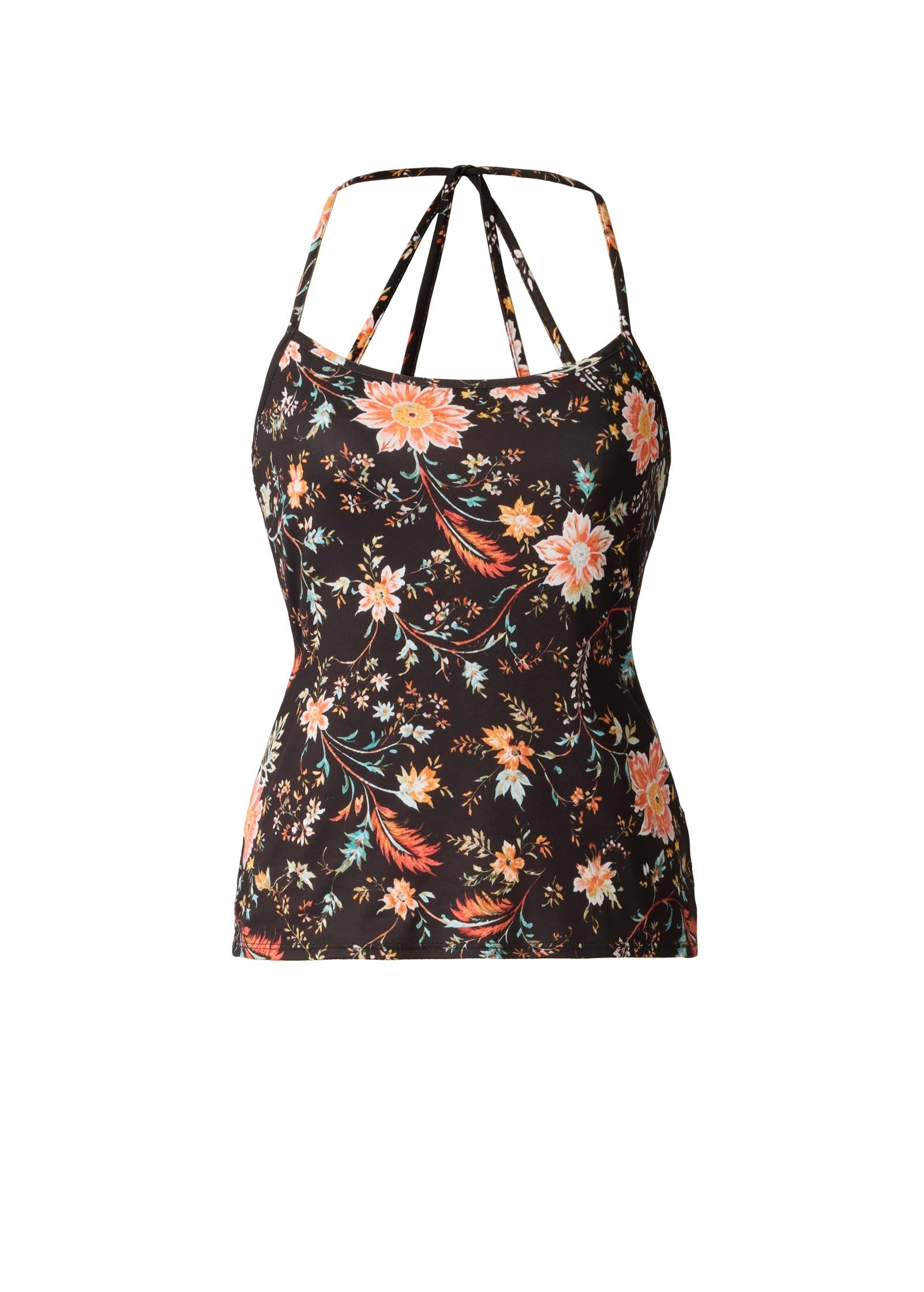 Back Detail Printed Tank - Black Multi