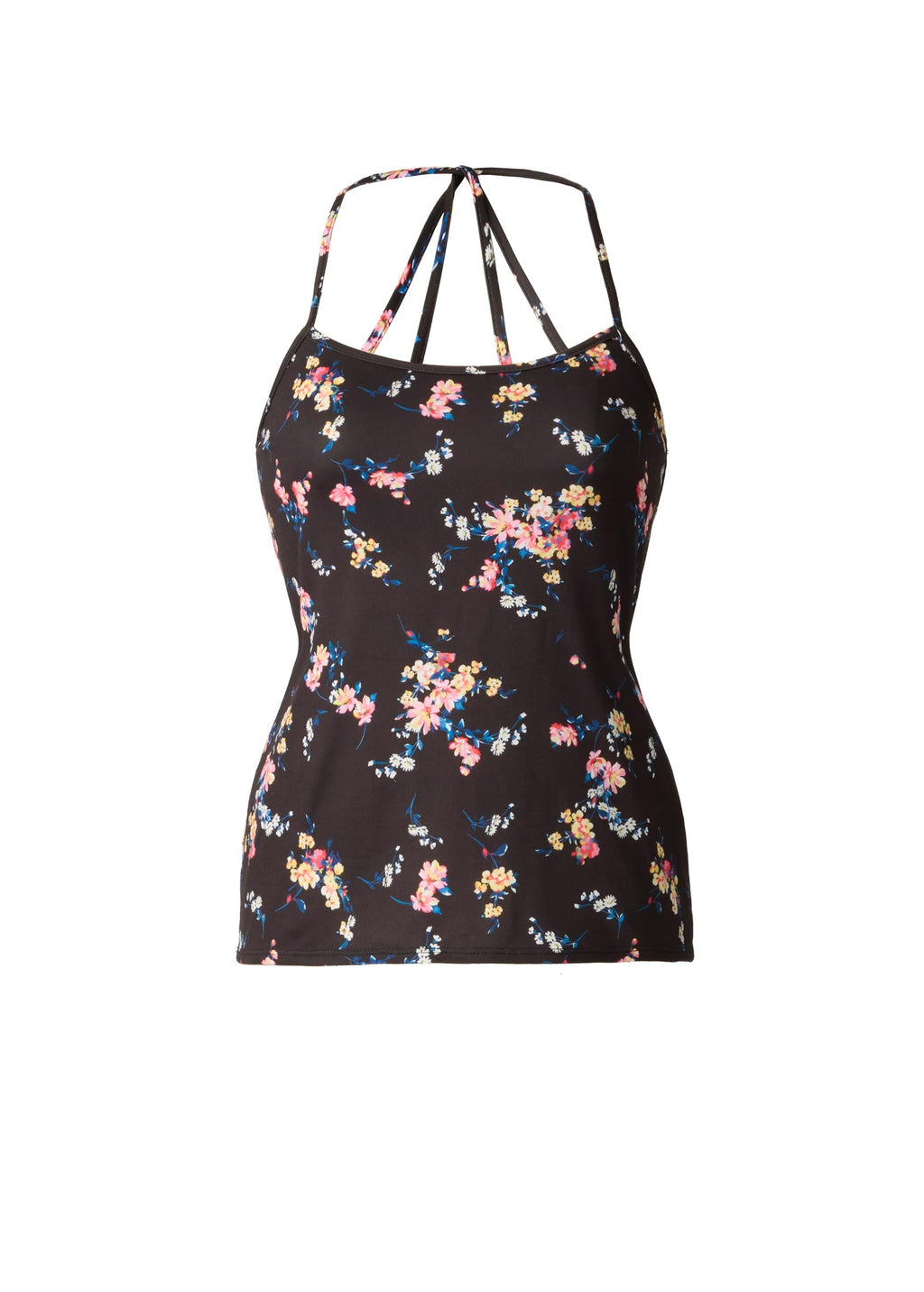 Back Detail Printed Tank - Pink/Black