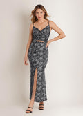Snake Print Maxi Dress - Grey Snake
