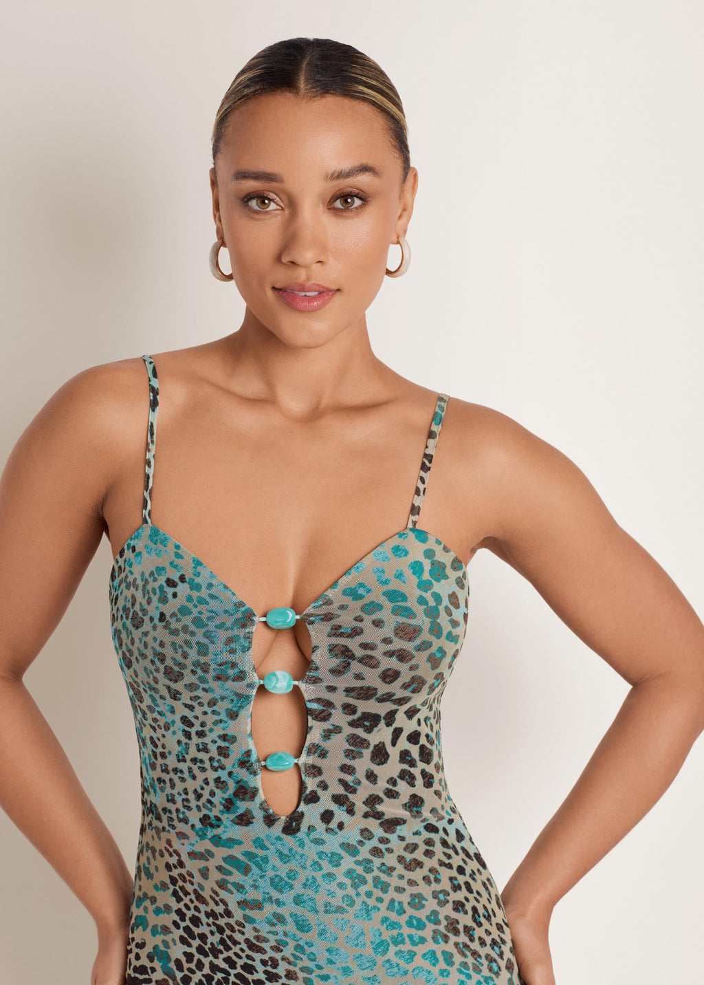 Abstract Leopard Maxi Dress - Brown Sage Animal