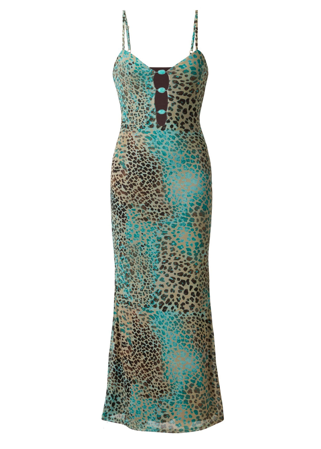 Abstract Leopard Maxi Dress - Brown Sage Animal