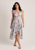 Vibrant Floral Wrap Dress - Ivory Floral