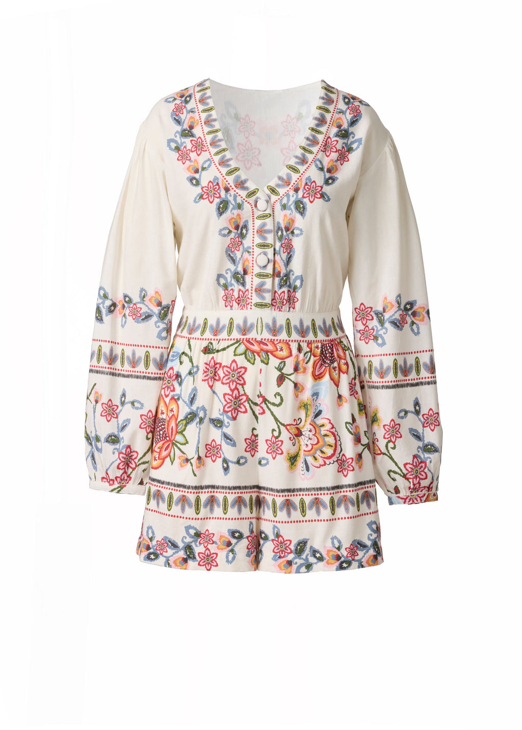 Linen Printed Romper - Hothouse Botanical
