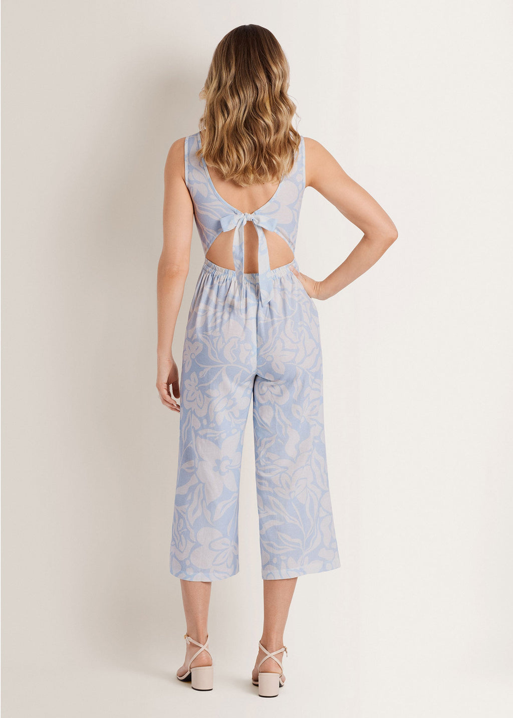 Linen Jumpsuit - Etched Coastal Floral