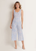 Linen Jumpsuit - Etched Coastal Floral