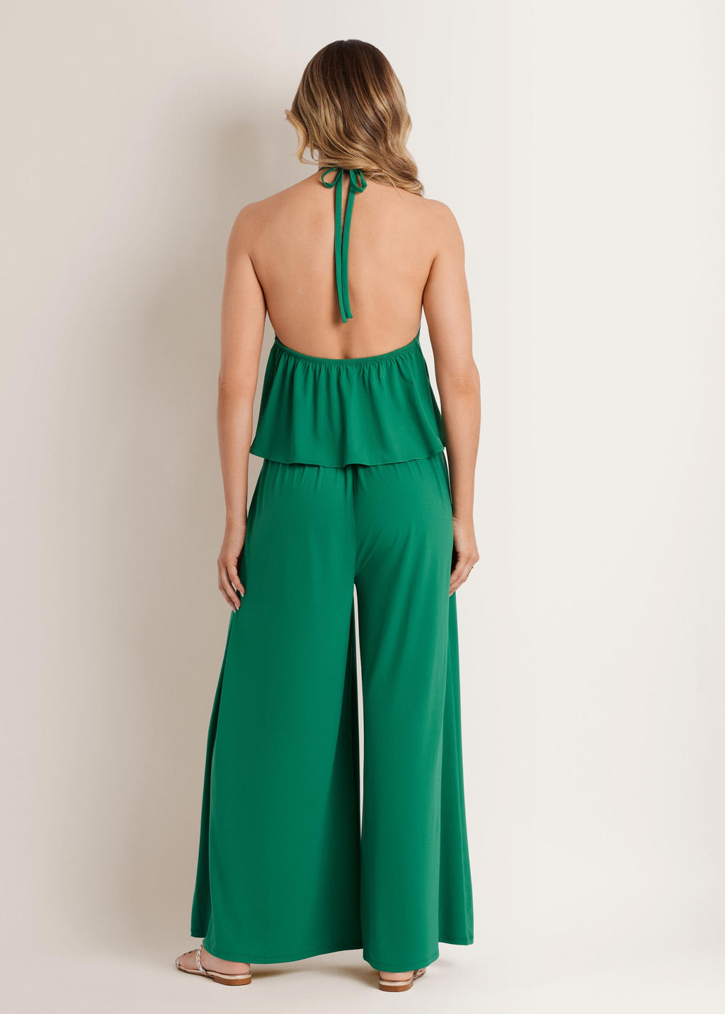 Cross Neck Jumpsuit - Verdant Green
