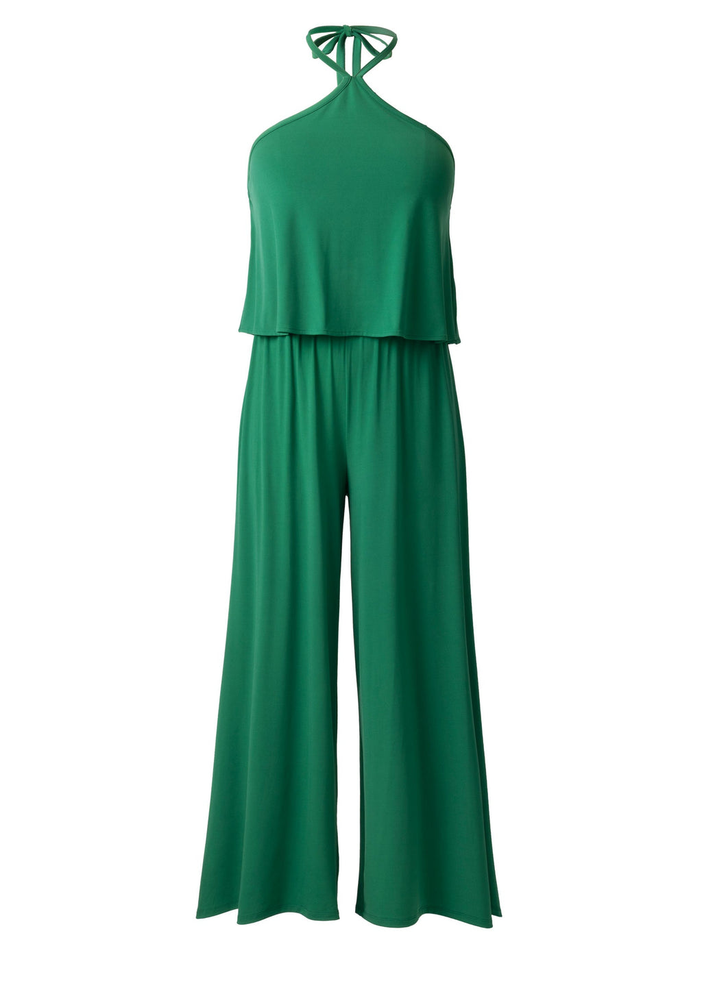 Cross Neck Jumpsuit - Verdant Green
