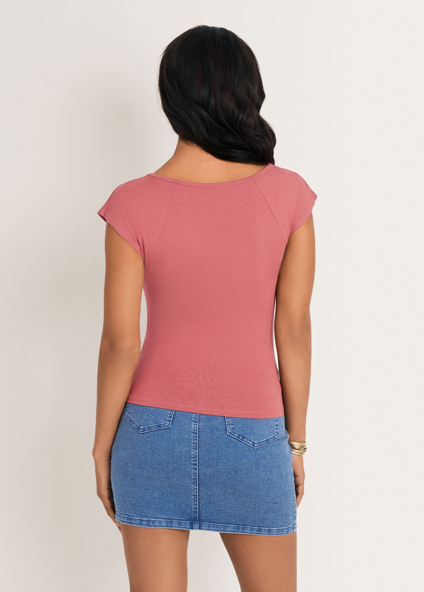 Ruched Cap Sleeve Top - Rooibos Tea