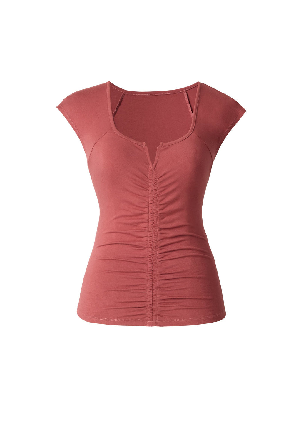 Ruched Cap Sleeve Top - Rooibos Tea