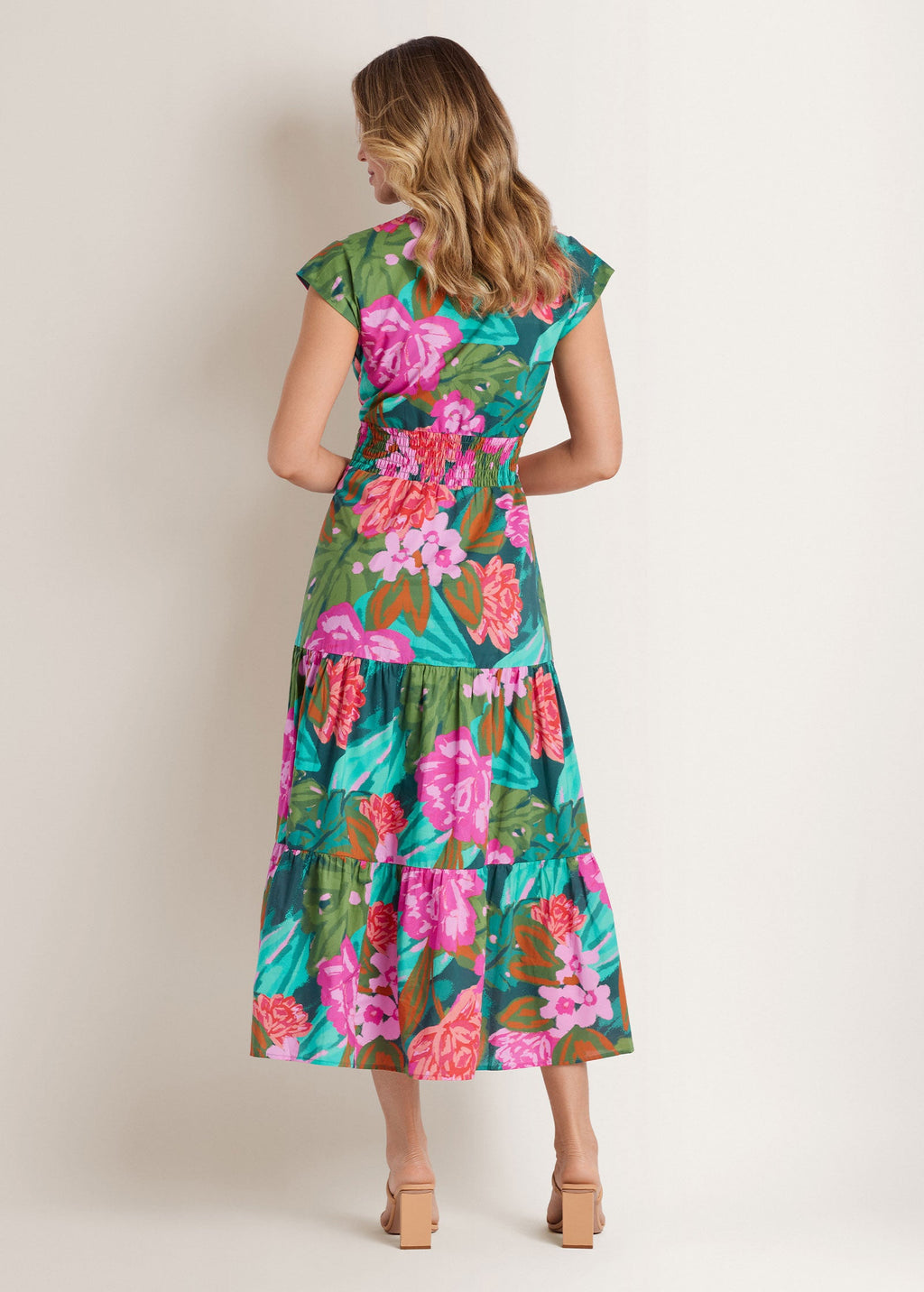 Smocked Waist Maxi Dress - Tropic Bouquet