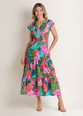 Smocked Waist Maxi Dress - Tropic Bouquet