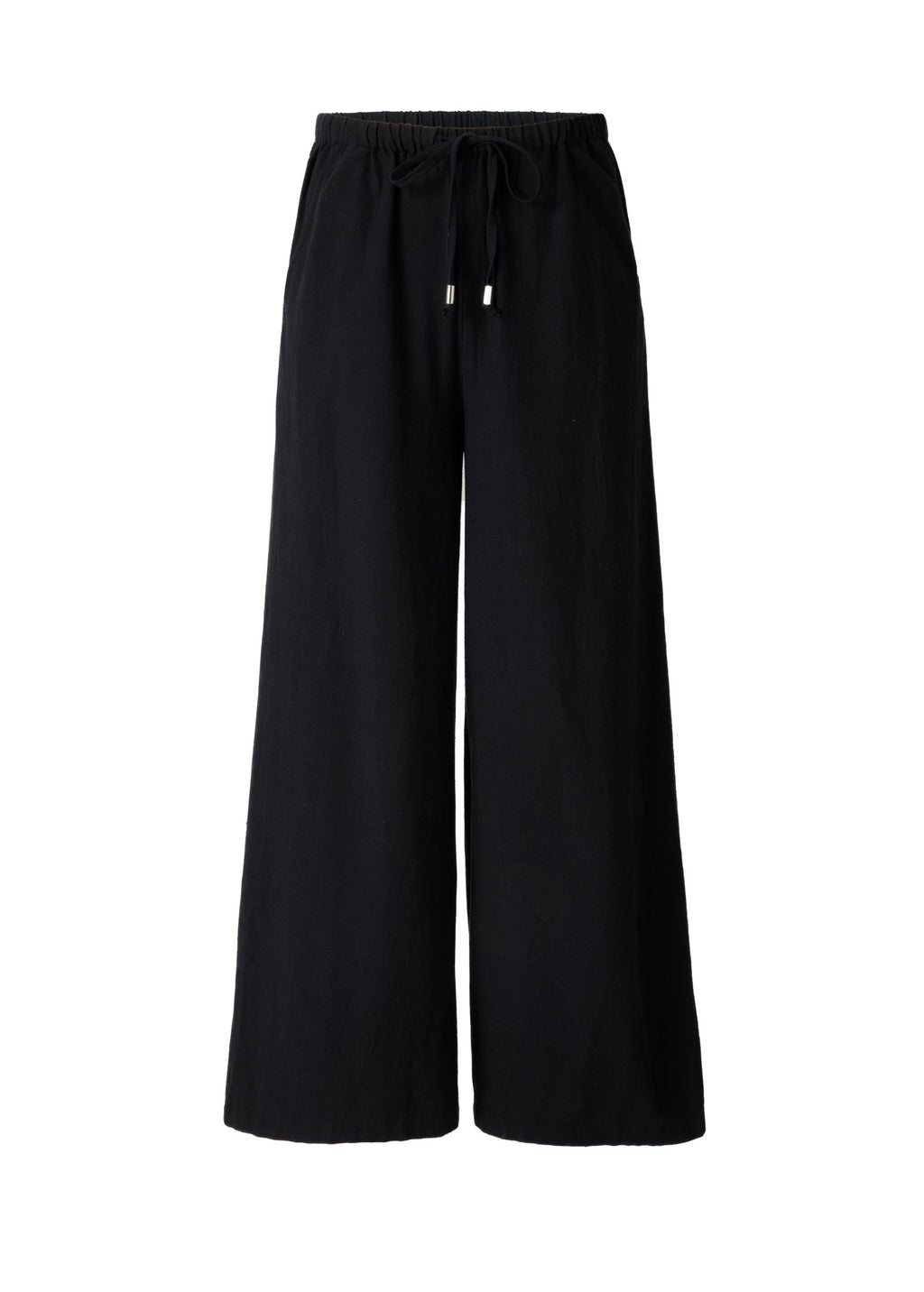 Wide Leg Linen Pant - Jet Black