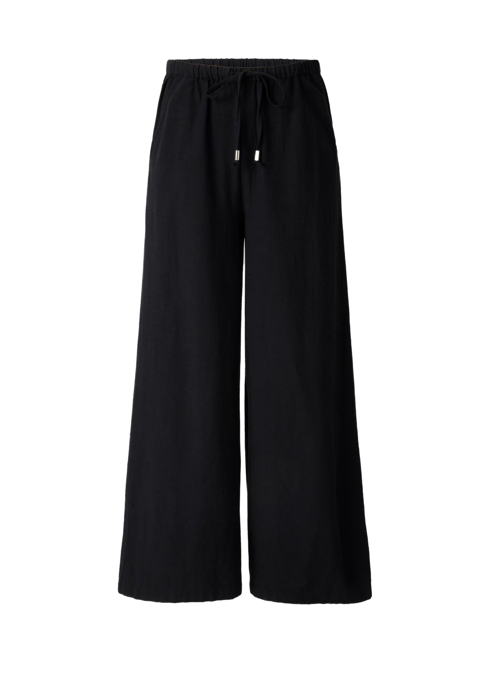 Wide Leg Linen Pant - Jet Black