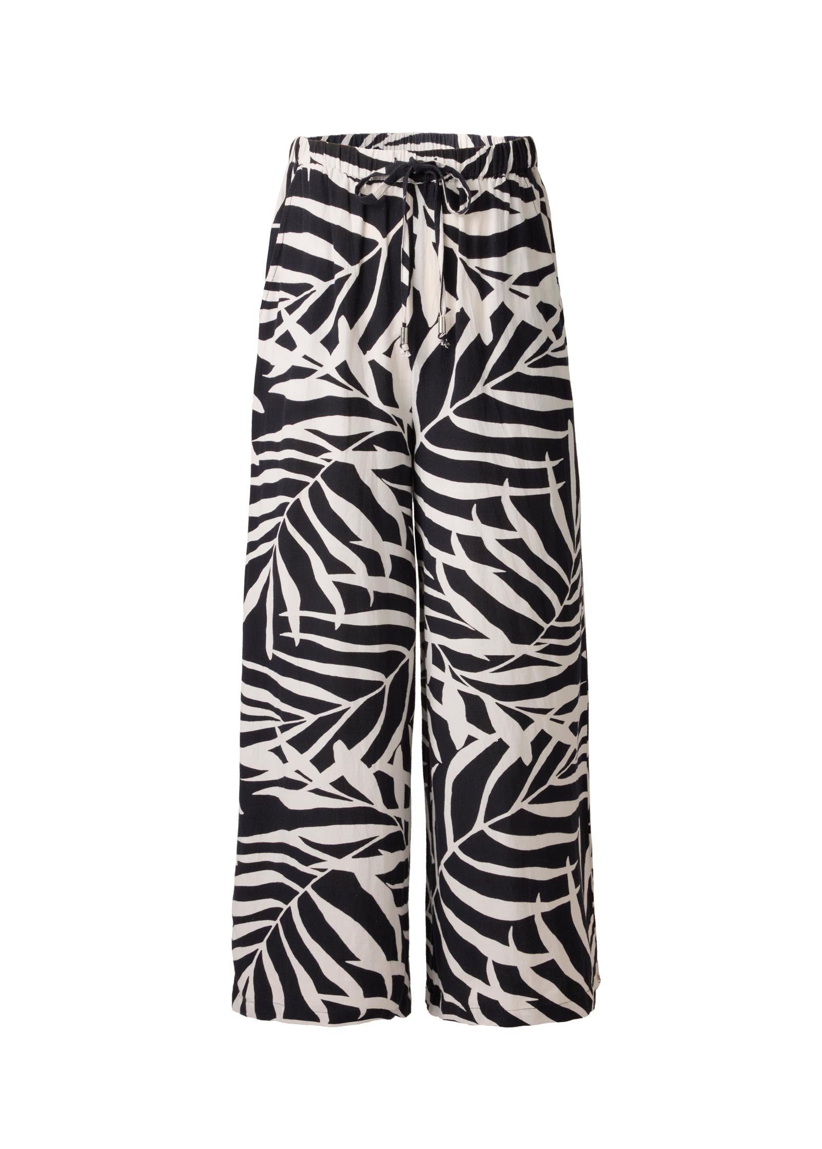 Wide Leg Linen Pant - Bicolor Palm